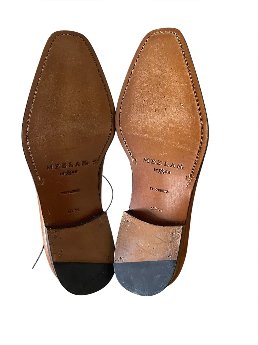MEZLAN Men's Brown Leather Lace-Up Dress Shoes Size:8.5